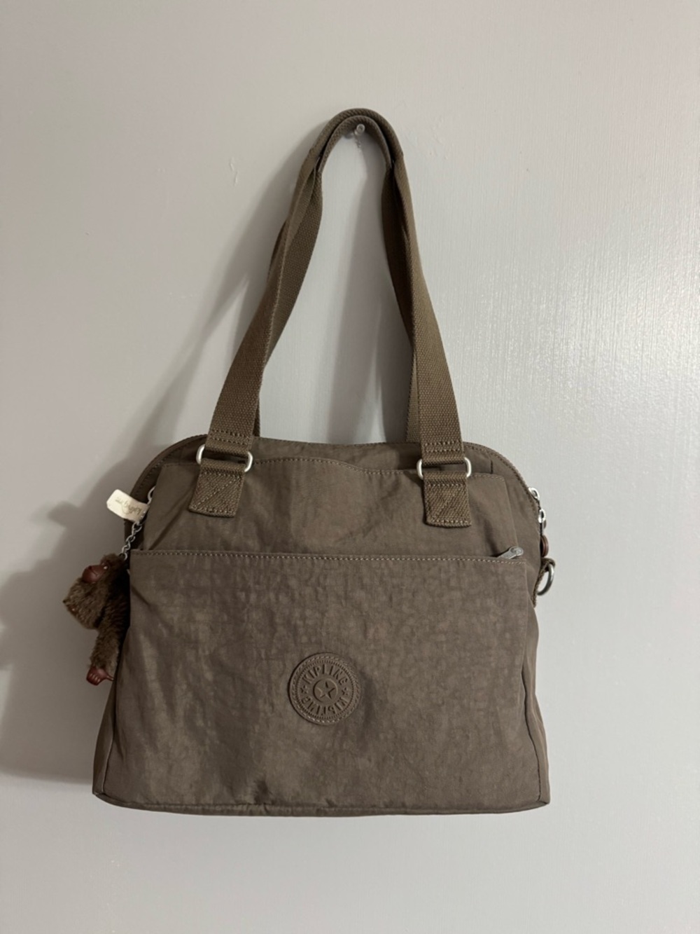 Kipling Taupe Everyday Nylon Tote with Monkey Charm - Picture 16 of 16